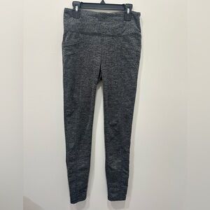 Athleta Leggings Full Length Gray/Black Design Size Small Thick Gym Run Pockets